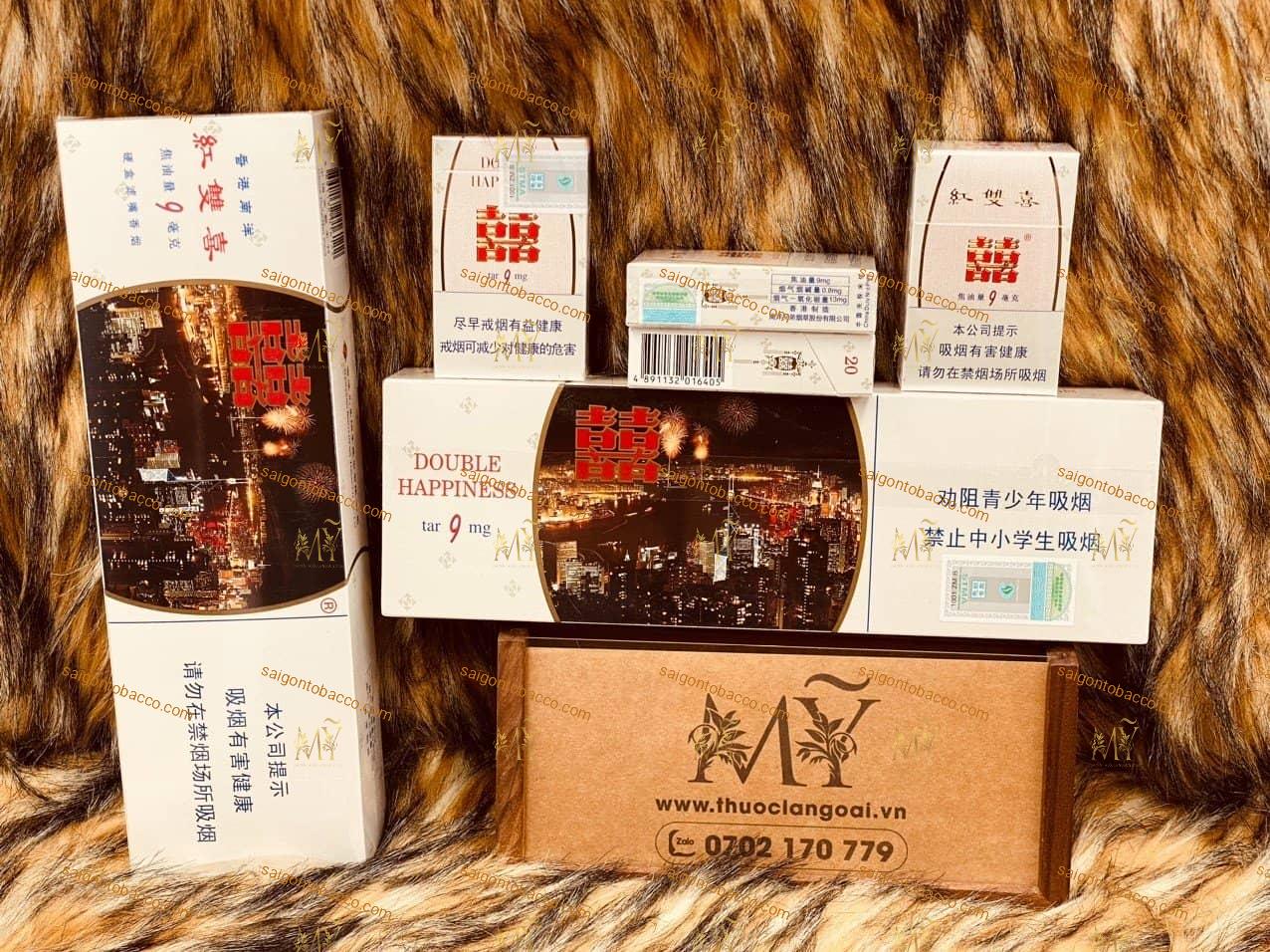 Thuốc lá Hồng Kông Double Happiness 9mg (Song Hỷ Trắng Hàng Có Tem)