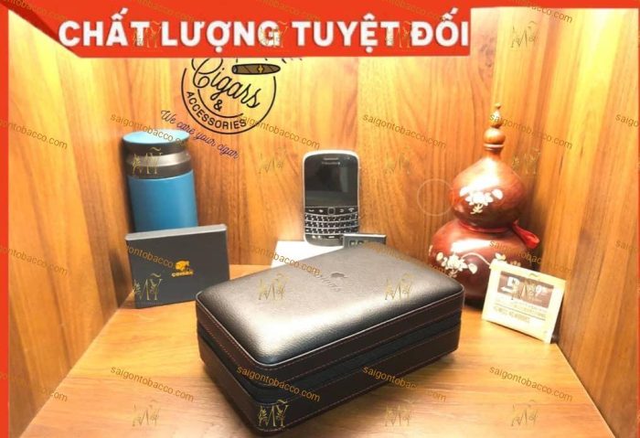 Bao da cao cấp Cigar Mini 4 điếu - Bao đựng Cigar Humidor ( Ruột Gỗ Tuyết Tùng) - Hình ảnh 6