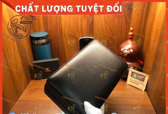 Bao da cao cấp Cigar Mini 4 điếu - Bao đựng Cigar Humidor ( Ruột Gỗ Tuyết Tùng) - Hình ảnh 7