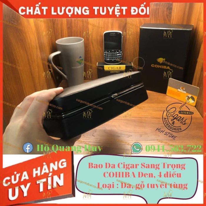 Humidor Bao da cigar 4 điếu - Sang trọng, lịch sự - Hình ảnh 3