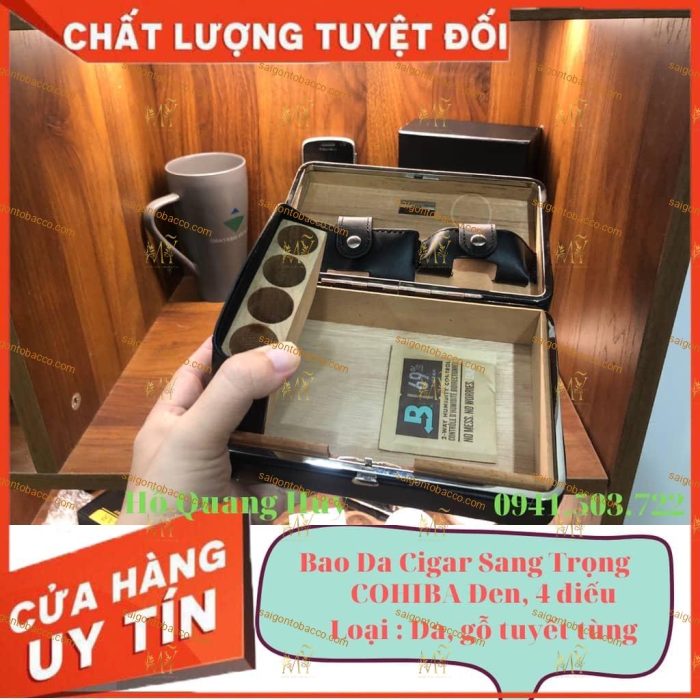 Humidor Bao da cigar 4 điếu - Sang trọng, lịch sự - Hình ảnh 4