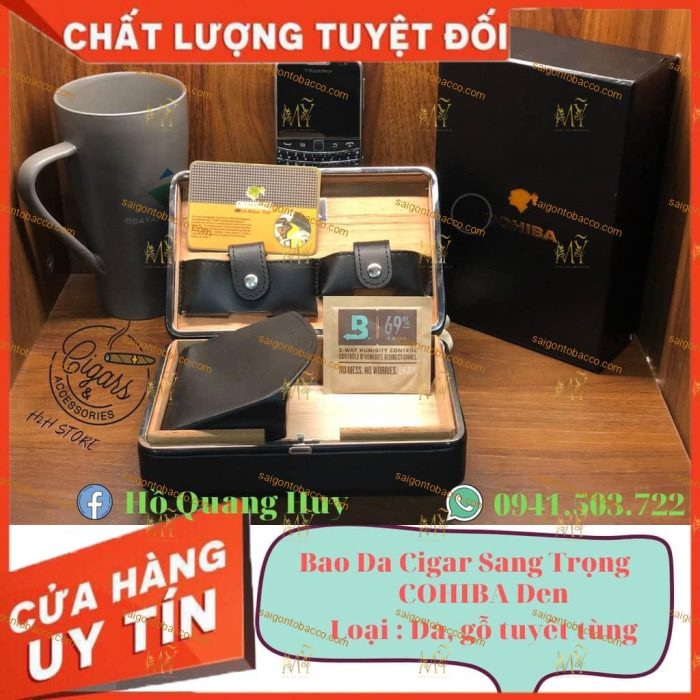 Humidor Bao da cigar 4 điếu - Sang trọng, lịch sự - Hình ảnh 6