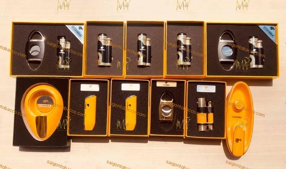 Phụ kiện Xì Gà 3 món: Bật Lửa, Dao Cắt và Gạt Tàn Xì Gà