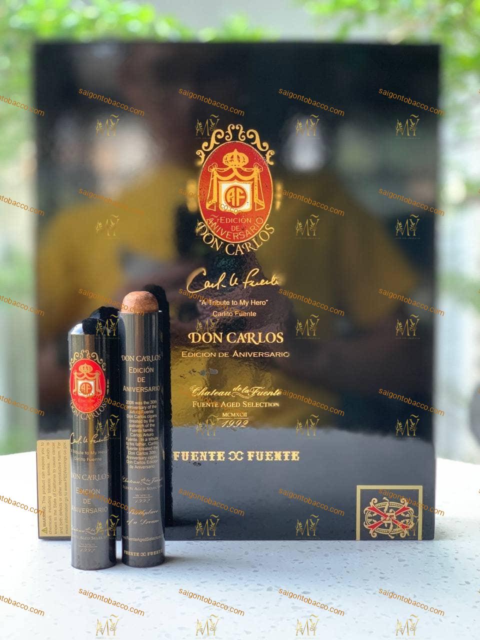 Xì gà ARTURO FUENTE DON CARLOS EDICION DE ANIVERSARIO DOUBLE ROBUSTO TUBOs hộp gỗ 10 điếu