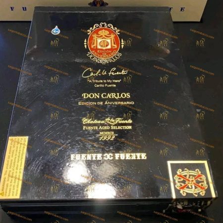 Hình ảnh thứ hai củaXì gà ARTURO FUENTE DON CARLOS EDICION DE ANIVERSARIO DOUBLE ROBUSTO TUBOs hộp gỗ 10 điếu