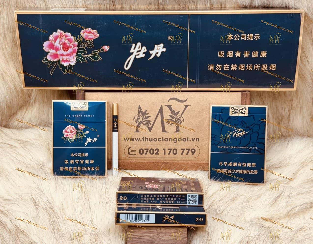 Thuốc lá Hoa mẫu đơn - Peony Blue - (nhánh xanh vừa) (Chuẩn Nội Địa Trung Quốc)