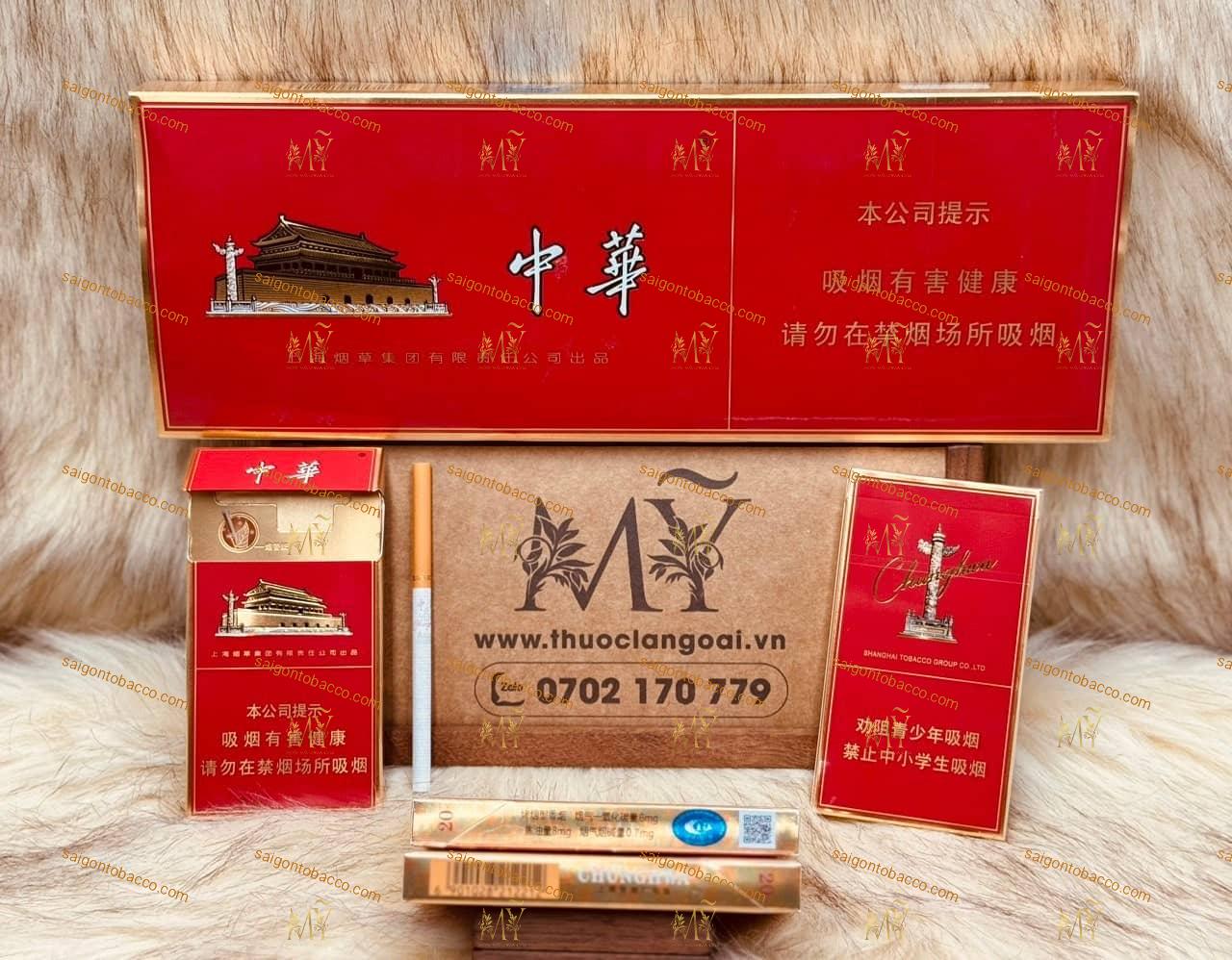Thuốc lá Chunghua Gold Slim chuẩn nội địa Trung