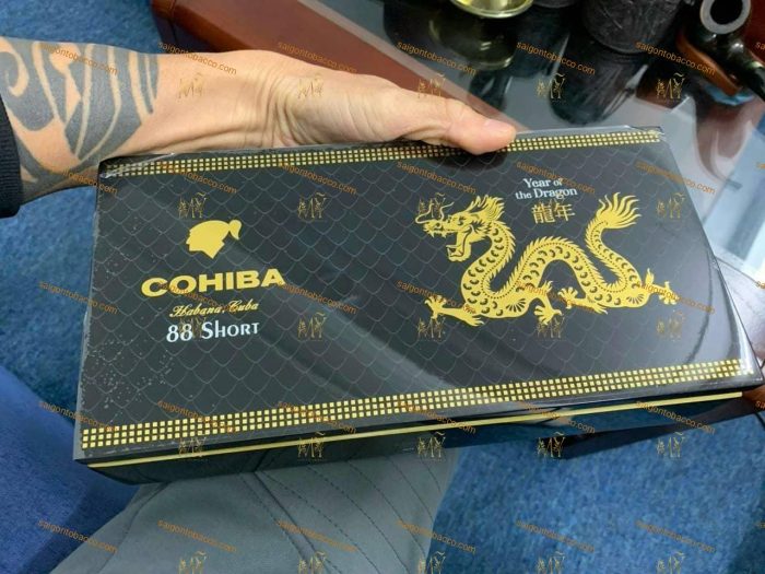 CIGAR COHIBA SHORT 88 YEAR OF THE DRAGON - XÌ GÀ CUBA CHÍNH HÃNG 88 ĐIẾU - Hình ảnh 2