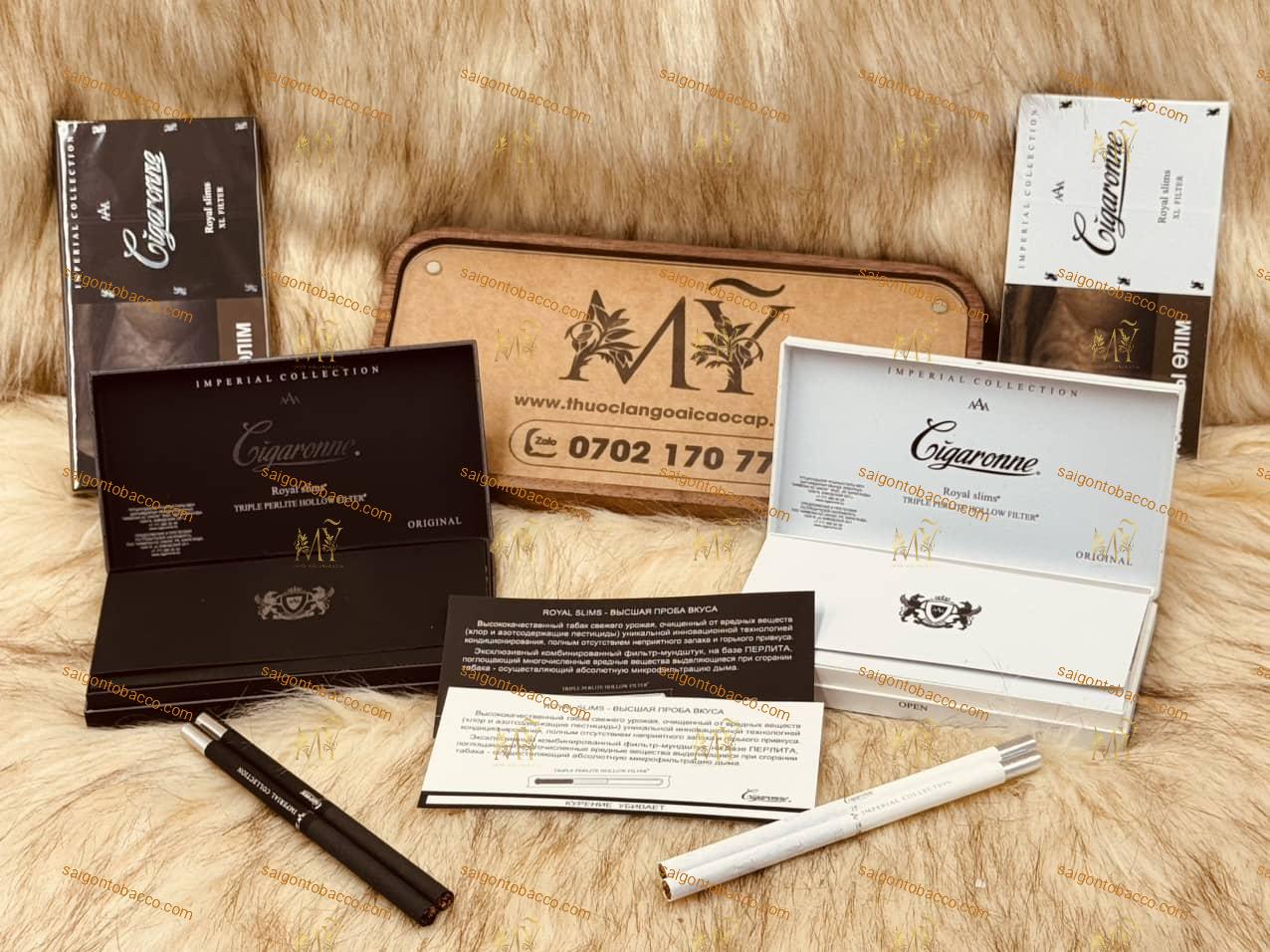 Thuốc lá đen Cigaronne Royal Slims XL Filter (Xách tay Liên bang Nga - Russian Federation)