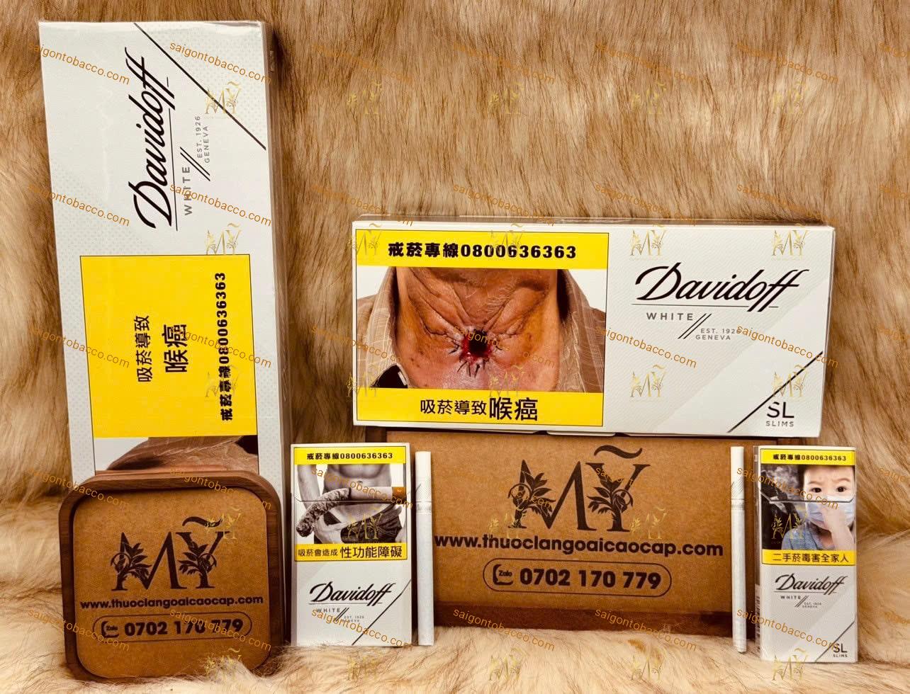 Thuốc lá Davidoff White Superslim + Davidoff White King Size (Phiên bản Đài Loan)