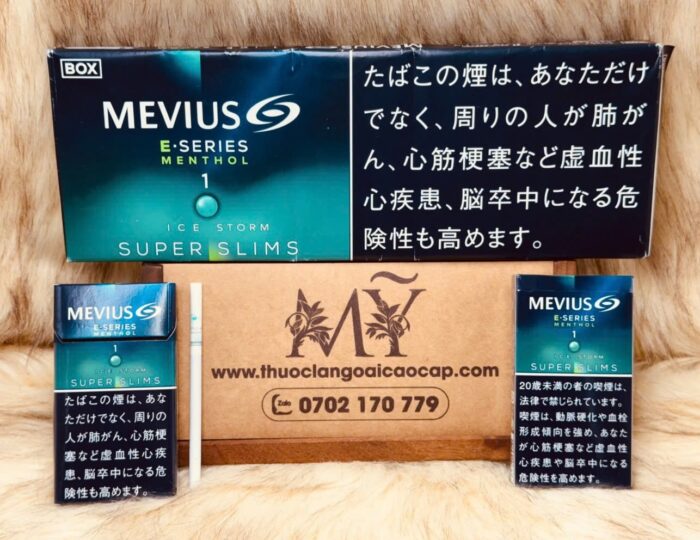 Thuốc lá Nhật Bản - MEVIUS E-SERIES MENTHOL ICE STORM SUPER SLIMS