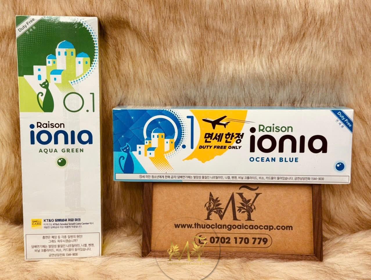 Thuốc lá Hàn Quốc RAISON IONIA AQUA GREEN + RAISON IONIA OCEAN BLUE