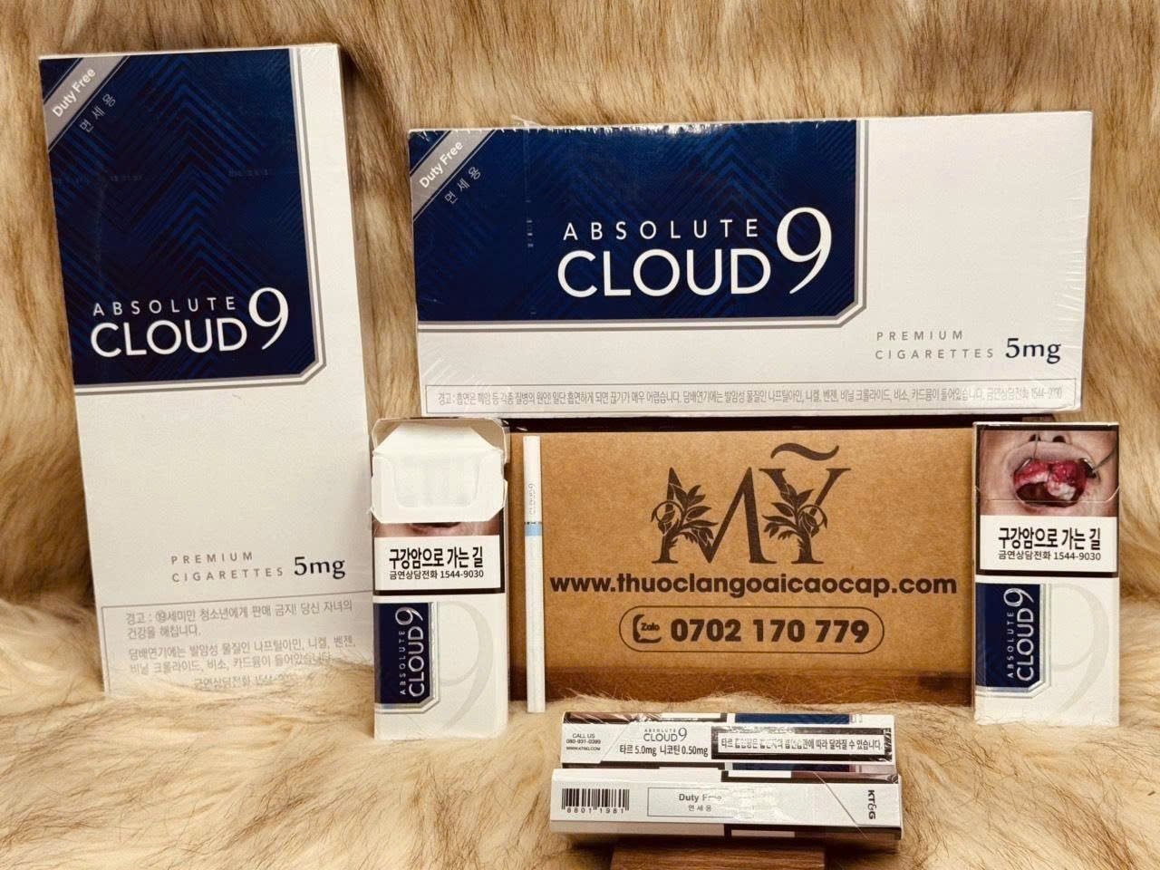 Thuốc lá Cloud 9 5mg xách tay Hàn Quốc