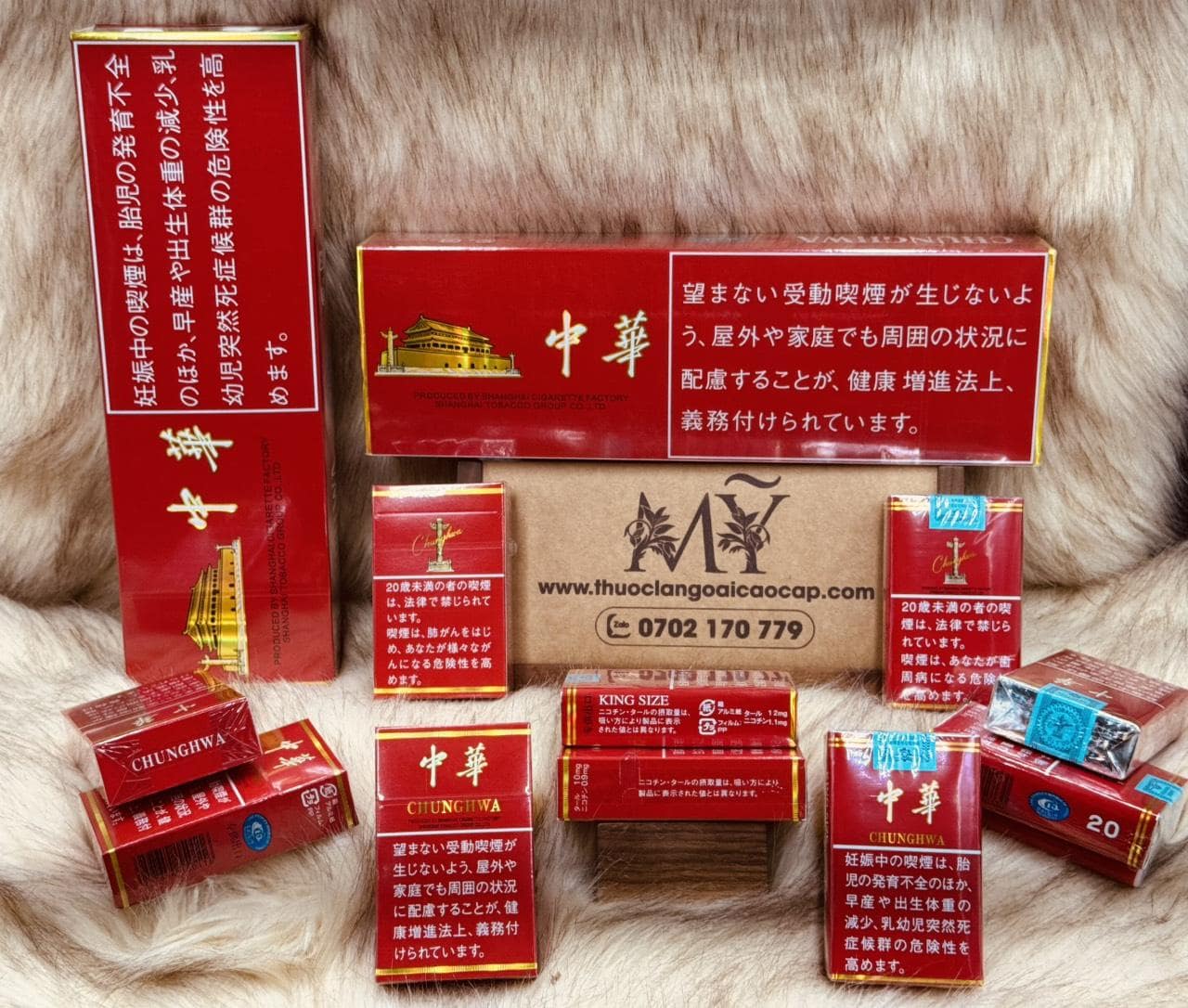 Thuốc lá Chung Hoa phiên bản Nhật gói mềm và gói cứng