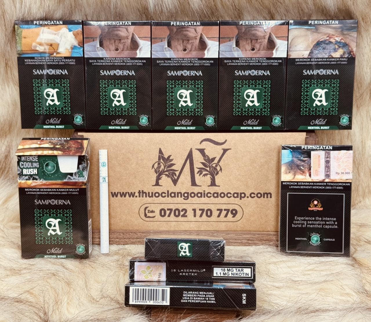 Thuốc lá Sampoerna A Mild Menthol Burst xuất xứ Indonesia