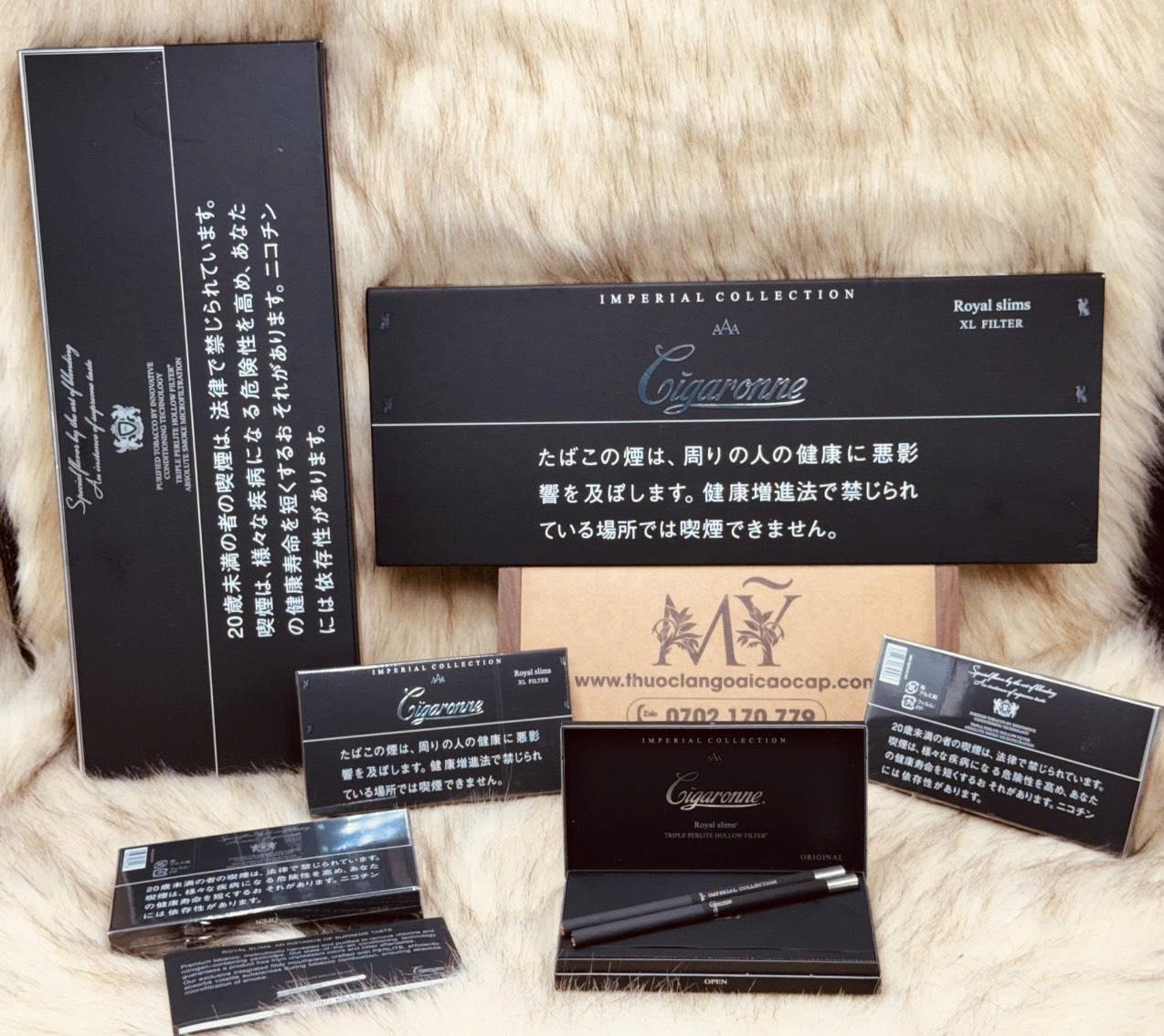 Thuốc lá Cigaronne Black Royal Slims XL Filter phiên bản Nhật