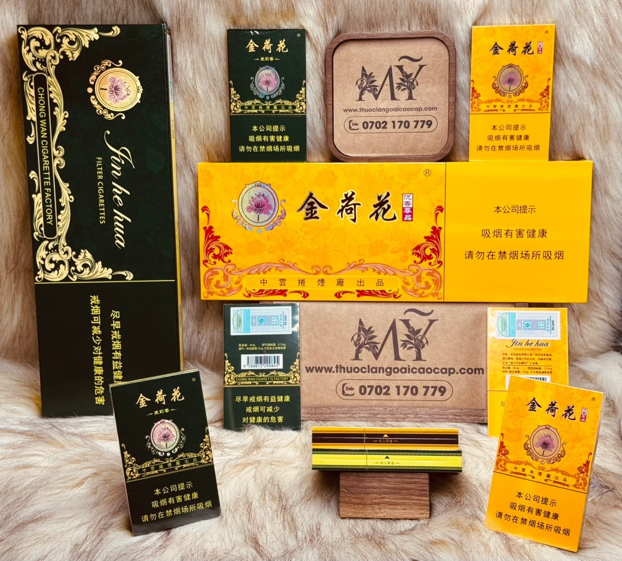 Thuốc lá Hoa Sen Xanh hương Hoa Nhài & Hoa Sen Vàng Trầm Hương cao cấp