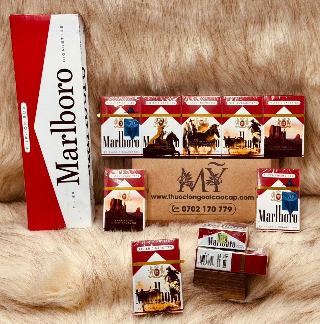 Thuốc lá Marlboro đỏ lùn hàng Mỹ