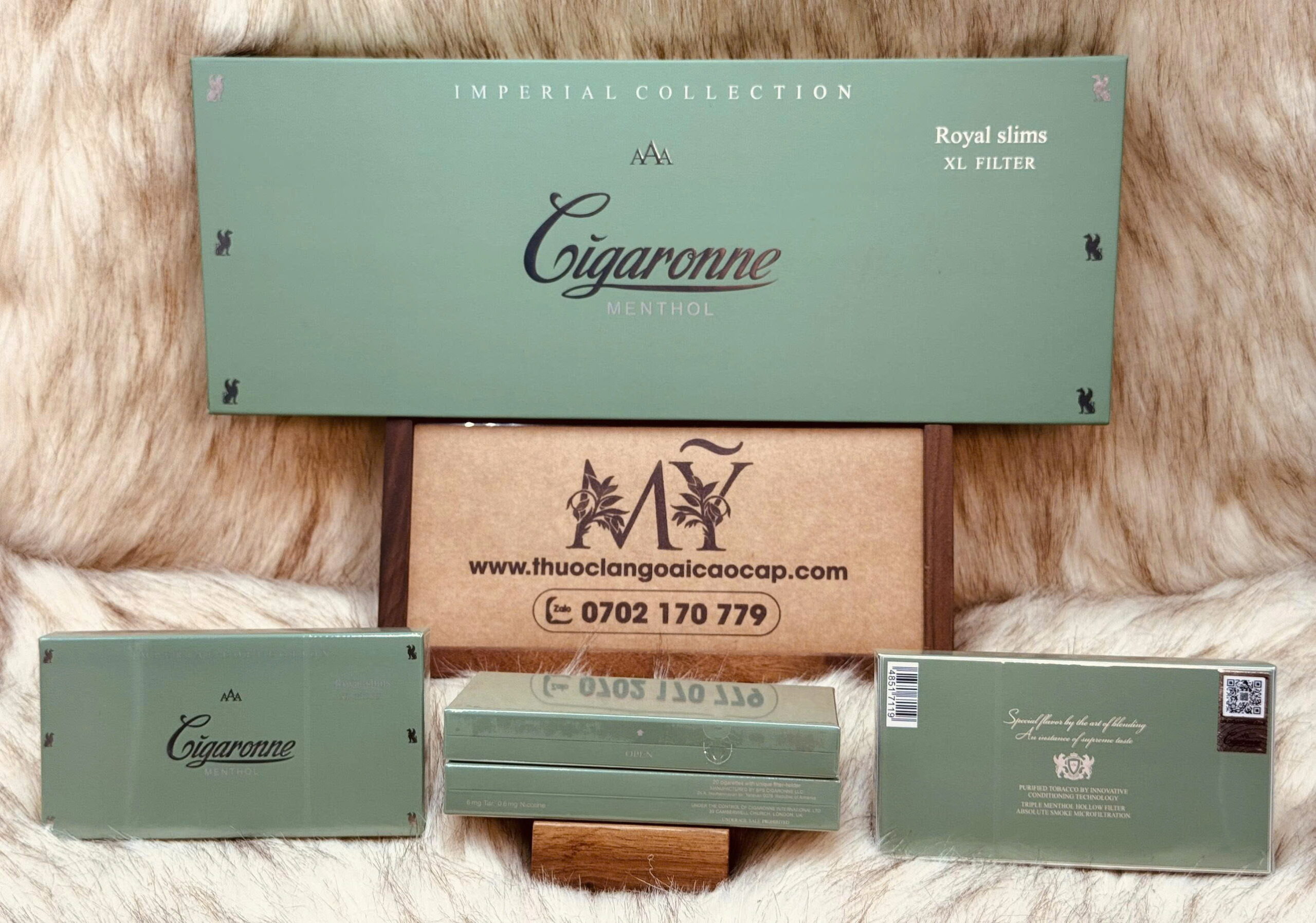 Thuốc lá Cigaronne Menthol Royal Slims (hàng mới)